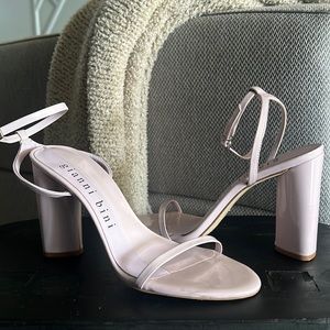 Gianni Bini Kenzie Patent Ankle Strap Strappy Block Heels Lavender